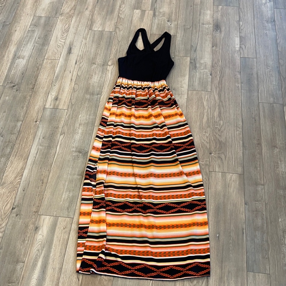 Francesca’s maxi dress with low back and slit